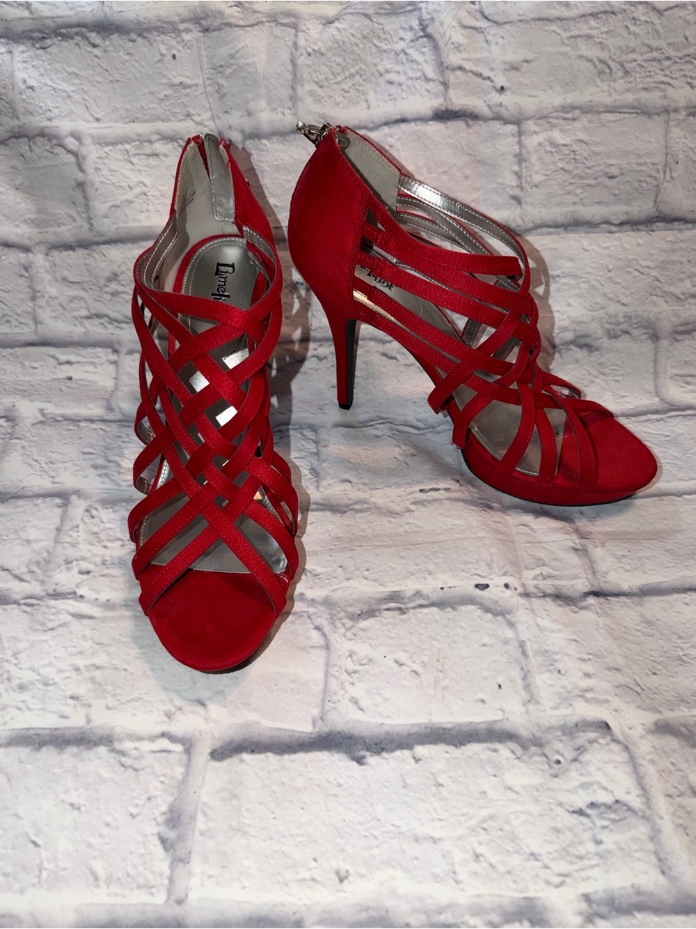 Red Strappy Stiletto Heels